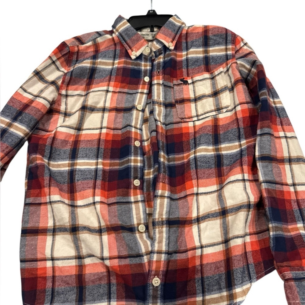 Abercrombie Kids Boy’s Plaid Button Down Flannel Shirt: Size 13/14 - Picture 7 of 12
